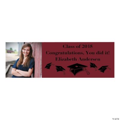 Medium Burgundy Graduation Custom Photo Banner