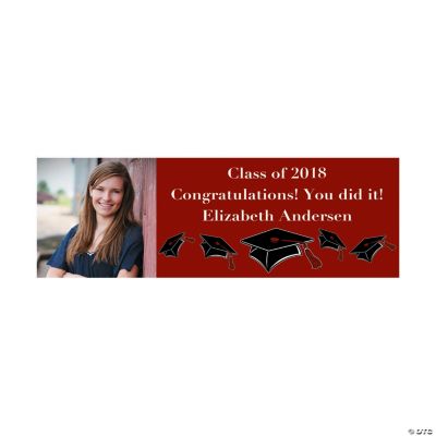 Small Burgundy Graduation Custom Photo Banner