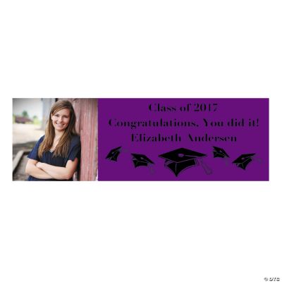 Large Purple Graduation Custom Photo Banner