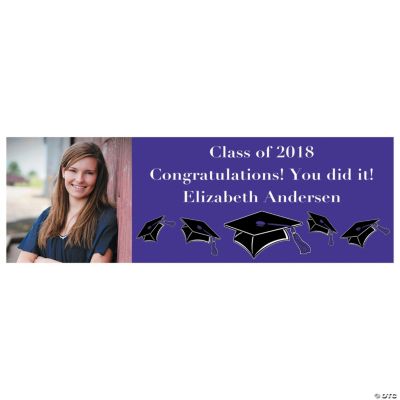 Medium Purple Graduation Custom Photo Banner