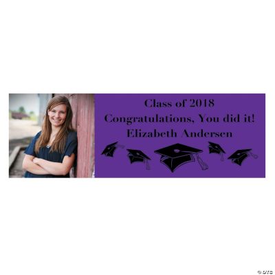 Small Purple Graduation Custom Photo Banner