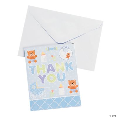 Teddy Baby Blue “Thank You” Cards