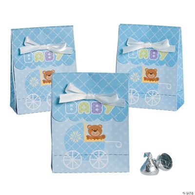 Teddy Baby Blue Favor Bags
