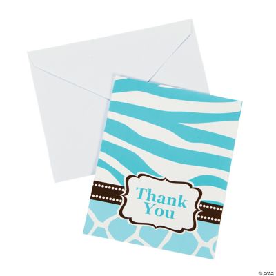 Wild Safari Blue Thank You Cards