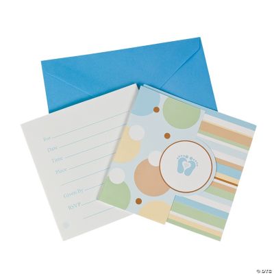 Tiny Toes Blue Invitations