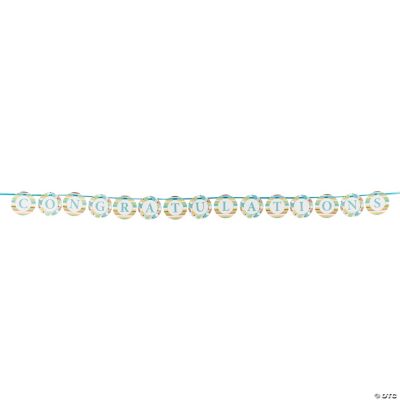 Tiny Toes Blue Ribbon Circle Banner
