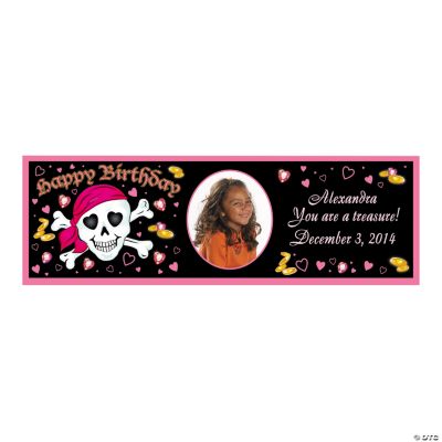 Small Pink Pirate Custom Photo Banner