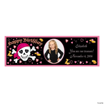Medium Pink Pirate Custom Photo Banner