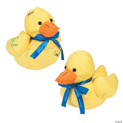 Personalized Plush Autograph Duck With Ribbon