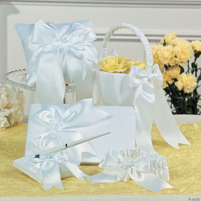 White Bow Wedding Set