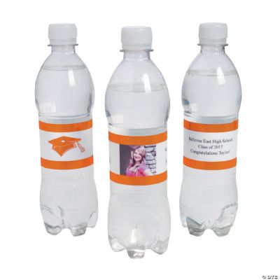 Custom Photo Class Of Water Bottle Labels - Orange