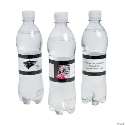 Custom Photo Class Of Water Bottle Labels - Black