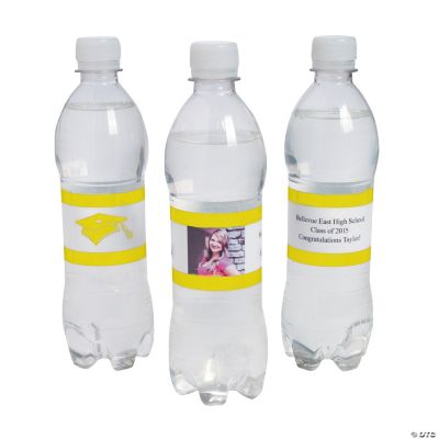 Custom Photo Class Of Water Bottle Labels - Yellow