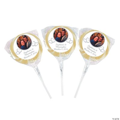 Two Hearts Wedding Custom Photo Swirl Pops
