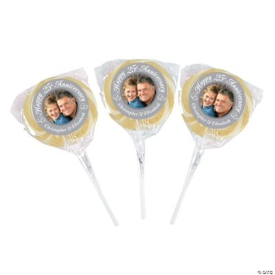 25th Anniversary Wedding Custom Photo Swirl Pops