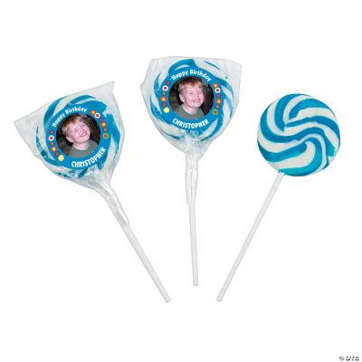 Birthday Boy Custom Photo Swirl Pops