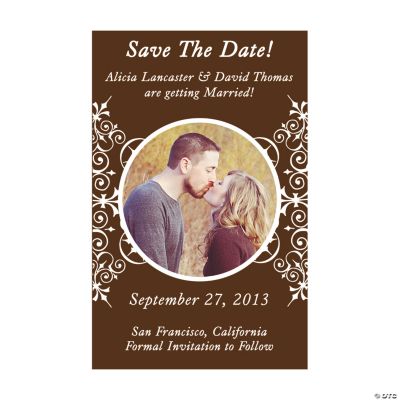 Custom Photo Monogram Chocolate “Save The Date” Magnets