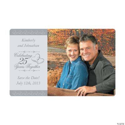 Customized 25th Wedding Anniversary Photo Magnets