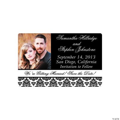 Custom Photo Black & White Wedding “Save The Date” Magnets