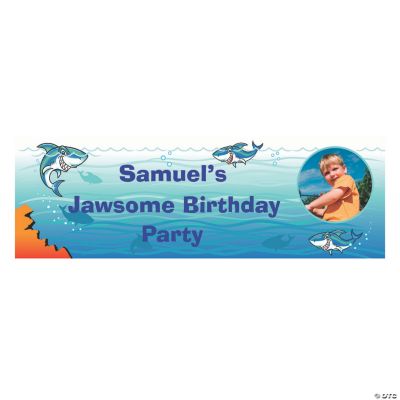 Small Jawsome Shark Party Custom Photo Banner