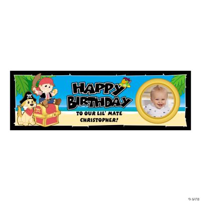 Small 1st Birthday First Mate Custom Photo Banner