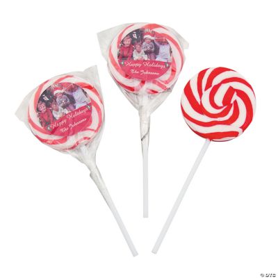 Personalized Christmas Photo Swirl Pops
