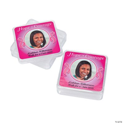 Pink Awareness Custom Photo Square Containers