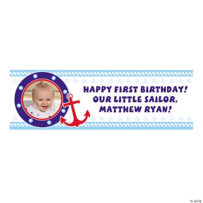 Personalized 1st Birthday Sailor Photo Banner