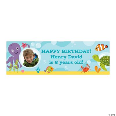 Personalized 1st Birthday Under The Sea Photo Banner