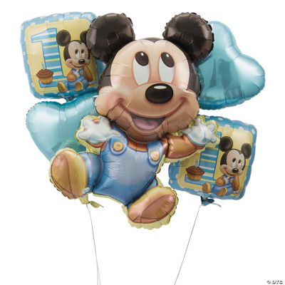 Mickey Mouse 1st Birthday Mylar Balloon Bouquet