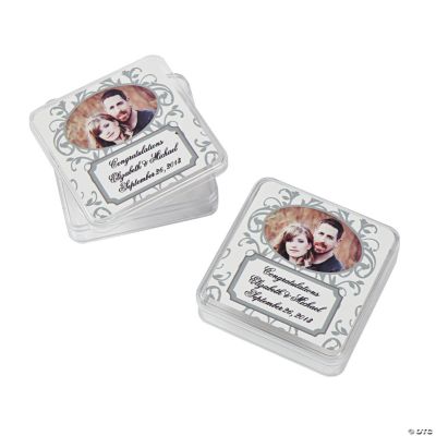 Custom Photo Silver Swirl Square Containers