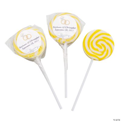 Personalized Wedding Ring Yellow Swirl Pops