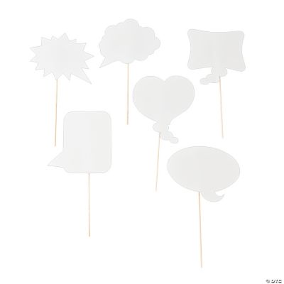 Dry Erase Speech Bubble Photo Stick Props