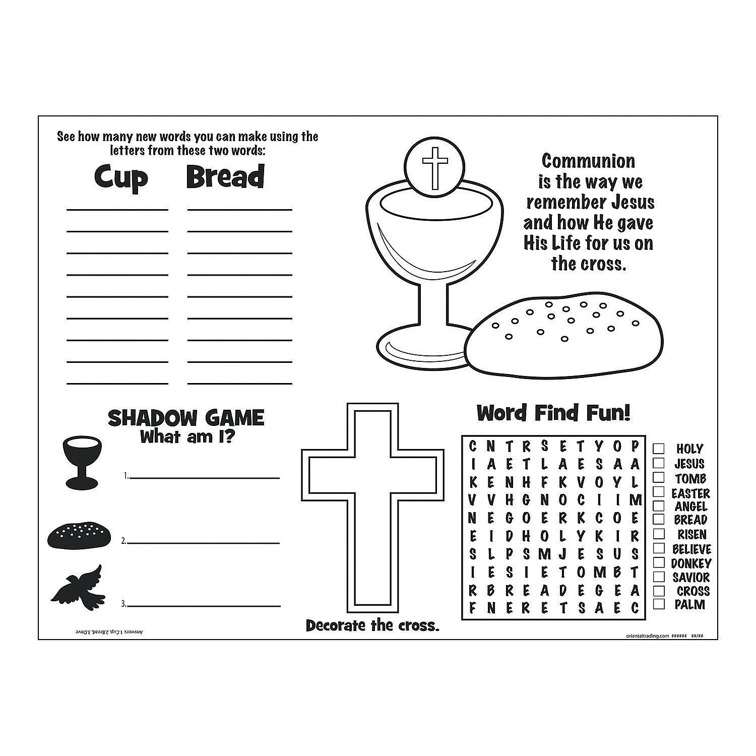 Free Printable First Communion Worksheets Pdf Printable Word Searches