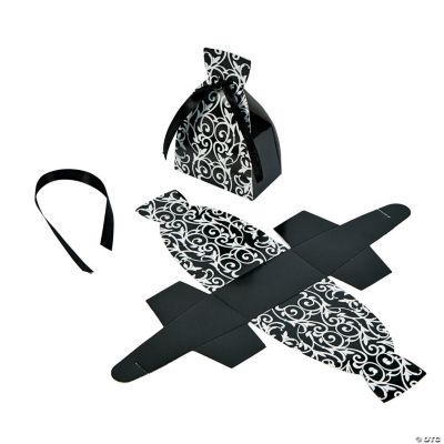 Black & White Dress Favor Boxes, Paper Favor Boxes, Party Bags