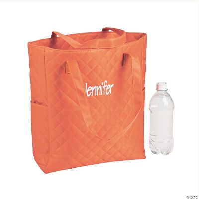 Personalized Quilted Orange Totes