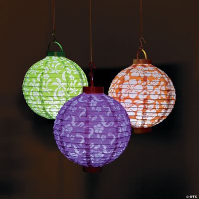 Luau LightUp Paper Lanterns Oriental Trading