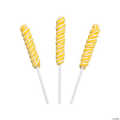 Yellow Mini Twisty Lollipops - 24 Pc.