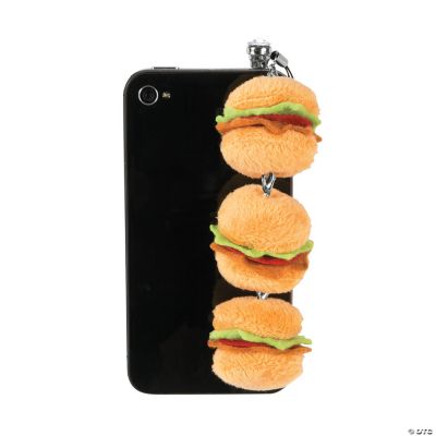 Plush Hamburger Cell Phone Screen Cleaner Charm, Cell Phone Accessories