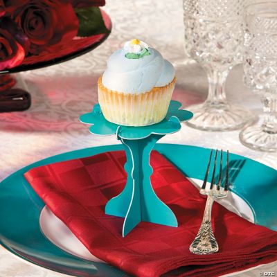 Mini Turquoise Cupcake Pedestals, Cupcake Stands, Party Tableware