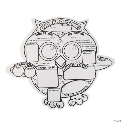 Color Your Own "All About Me" Owl Posters