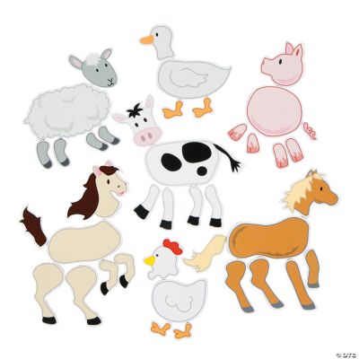 Mix & Match Farm Animal Sheet, Crafts, Crafts for Kids