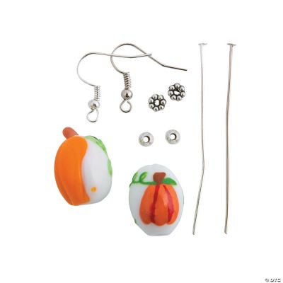 Pumpkin Lampwork Glass Earring Craft Kit, Jewelry Crafts, Adult Crafts