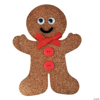 Jumbo Glitter Gingerbread Man Shapes, Foam Shapes, Craft Supplies