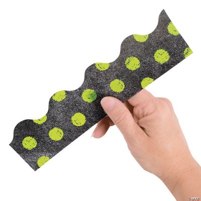 Lime Green Dots on Chalkboard Bulletin Board Border, Bulletin Board