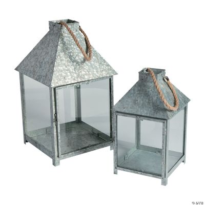 Galvanized Lantern Candle Holders
