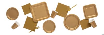 Solid Color Metallic Gold Tableware