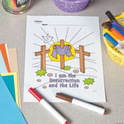 Three Crosses Free Printable Easter Coloring Page