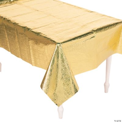 Gold Metallic Plastic Tablecloth