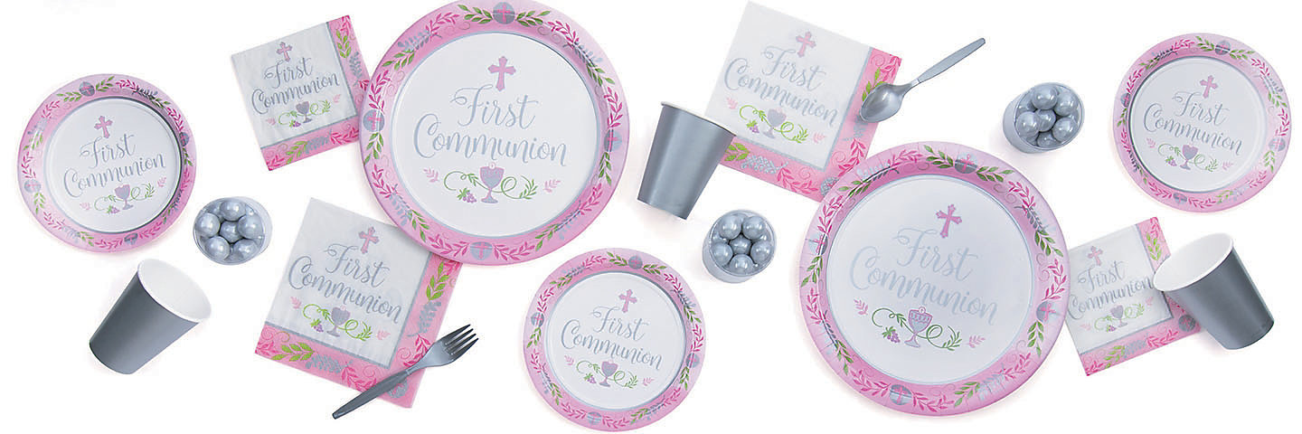 Pink 1st Communion Party Supplies